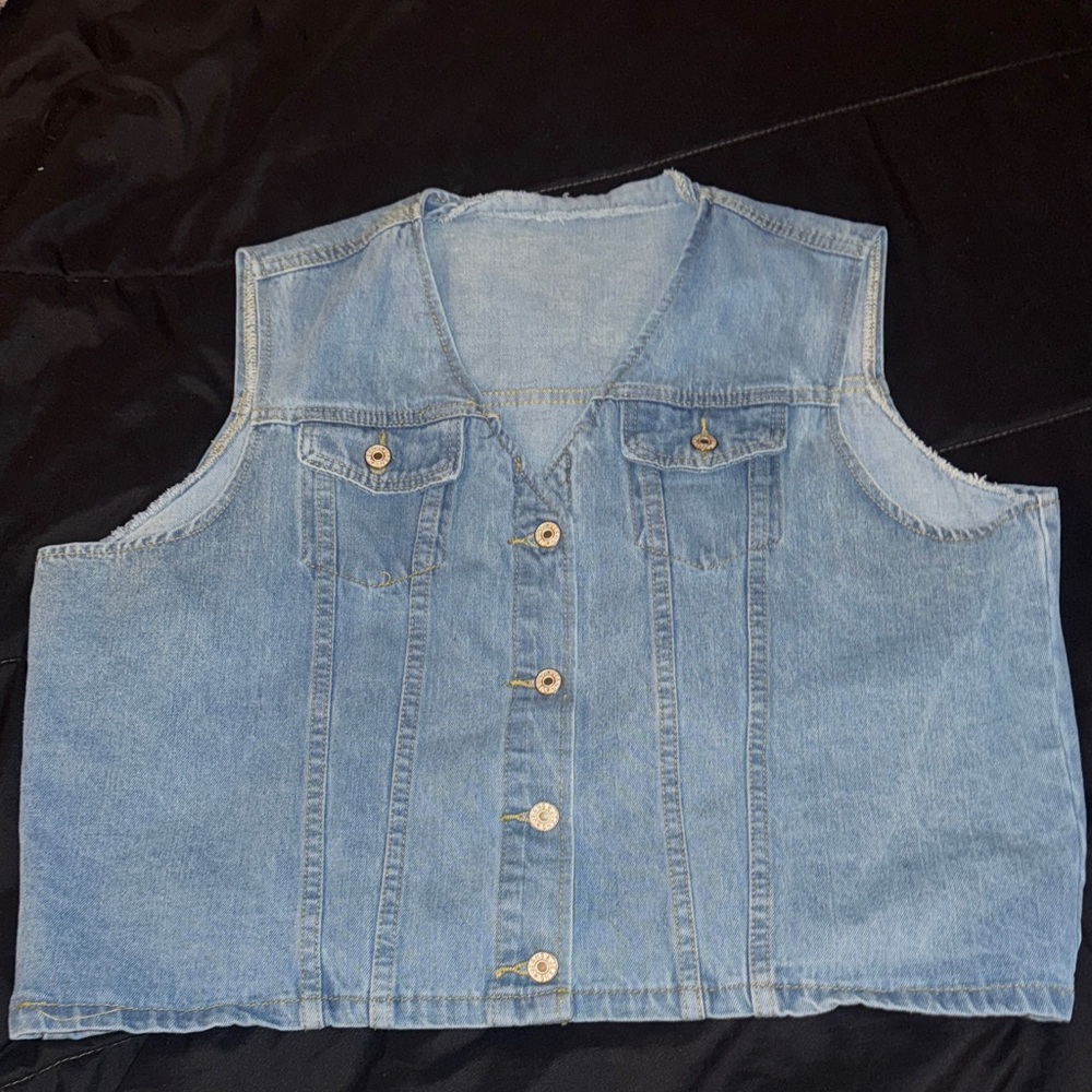 Sleeveless Denim Vest